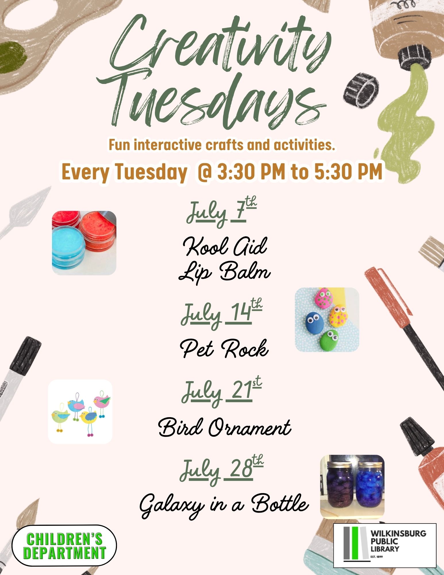 Creativity Tuesdays Summer 2026 - July