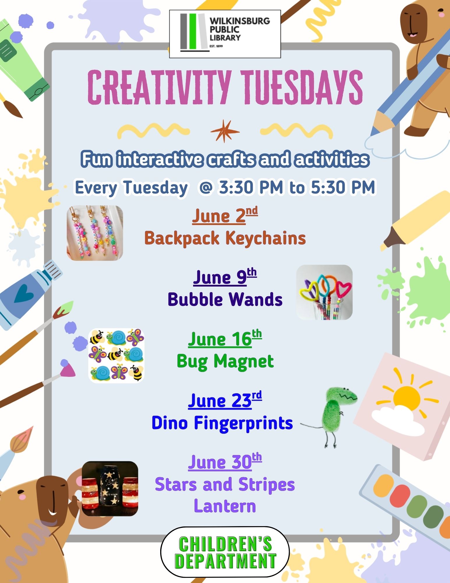 Creativity Tuesdays Summer 2026 - June