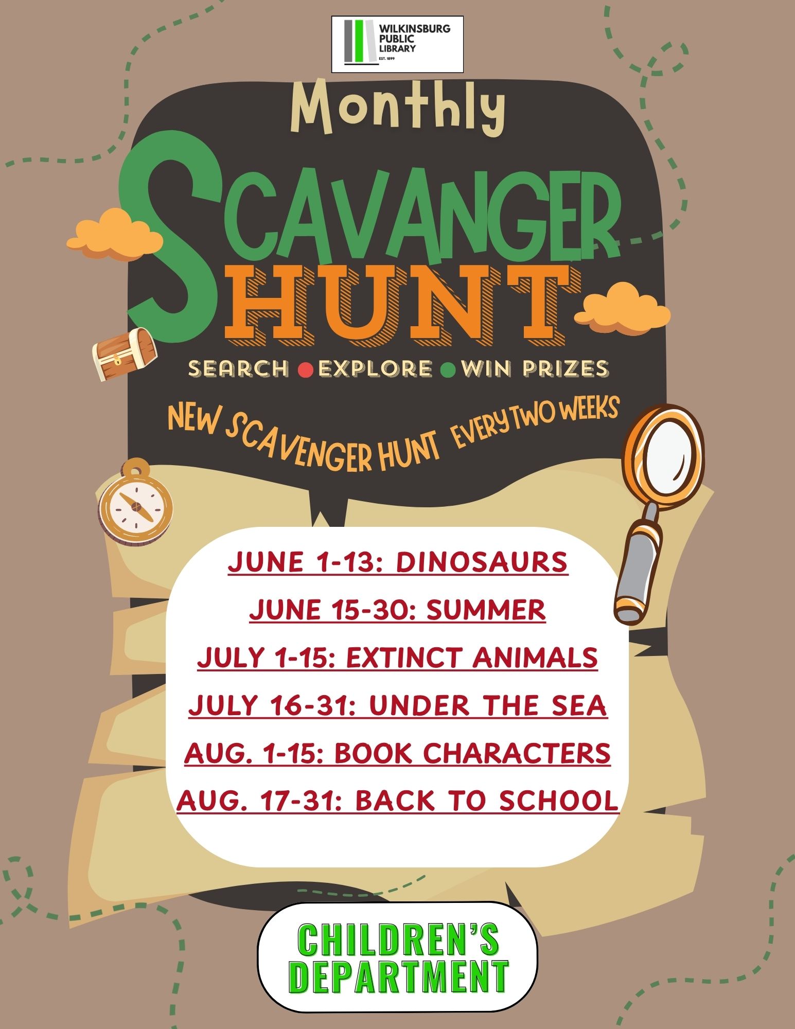 Scavenger Hunt Flyers Summer 2026
